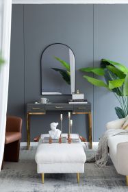 24" x 36" Black Arched Mirror with Metal Frame, Wall Mirror for Living Room Bedroom Entryway