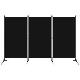3-Panel Room Divider Black 102.4"x70.9" Fabric