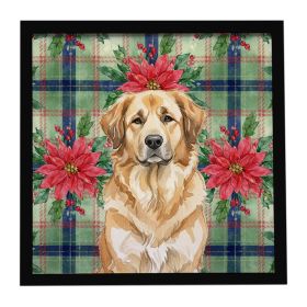 Sandy Leonberger Christmas PoinsettIas Framed Metal Print Bathroom, Kitchen, Office, Home Decor Wall Art Ready to Hang, Square, 8X8