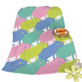 Colorful Capybara Flannel Blankets Capybara Rodent Animal Blankets For Bed Sofa Couch Super Soft Lightweight Animal Blanket 75x100cm 130x150cm (Option: 130x150cm-Multicolor)