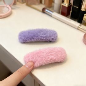 Furry Hair Clips Set-Pink&Purple 9870 (Option: 6926398659870)