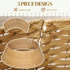 Natural,27 Inch Rustic Christmas Tree Skirt, Plastic Woven Christmas Tree Collar For Party, Holiday, Home Decoration (Option: NATURAL)