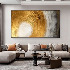Hand Painted Oil Painting Abstract Gold Texture Oil Painting on Canvas Original Minimalist Art Golden Decor Custom Painting Living Room Home Deco (style: 01, size: 75x150cm)