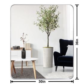 Deep Frame 30" x 36" Rectangle Mirror (Color: Silver)