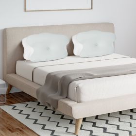 Orthopedic Memory Foam Pillow with Cooling Case Neck Support Pillow with Machine Washable Case for Side Back Stomach Sleepers (Quantity: 2Pcs)